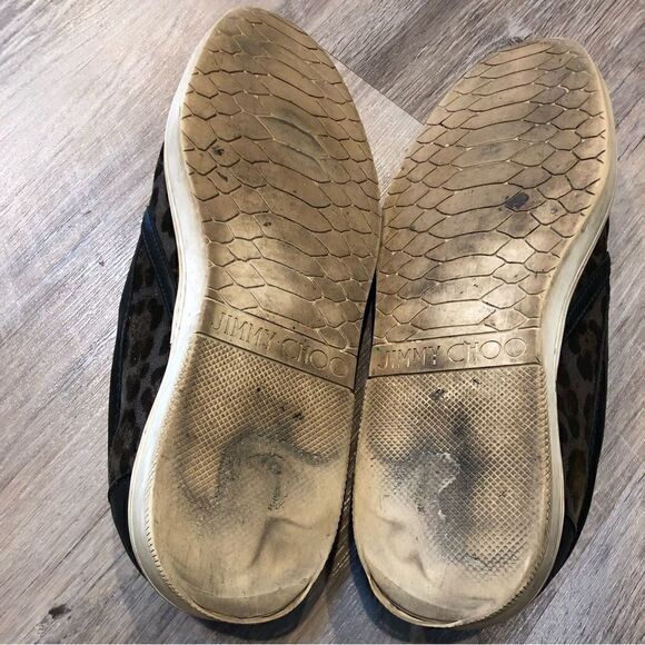 JIMMY CHOO Loafer Sneakers Size 44 Animal Cheetah Leopard Print - Picture 8 of 10